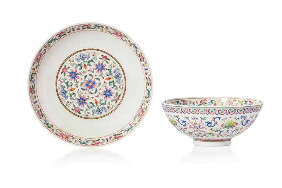 Porcelain bowl and saucer - CHINA - 19th century