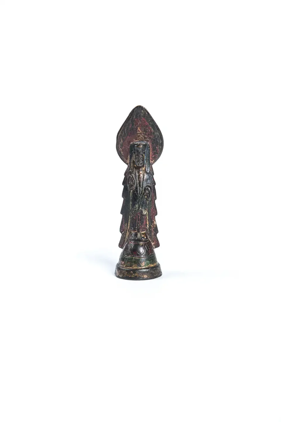 Statuette en bronze polychrome - CHINE - Dynastie Sui (VI-VIIe siècle)