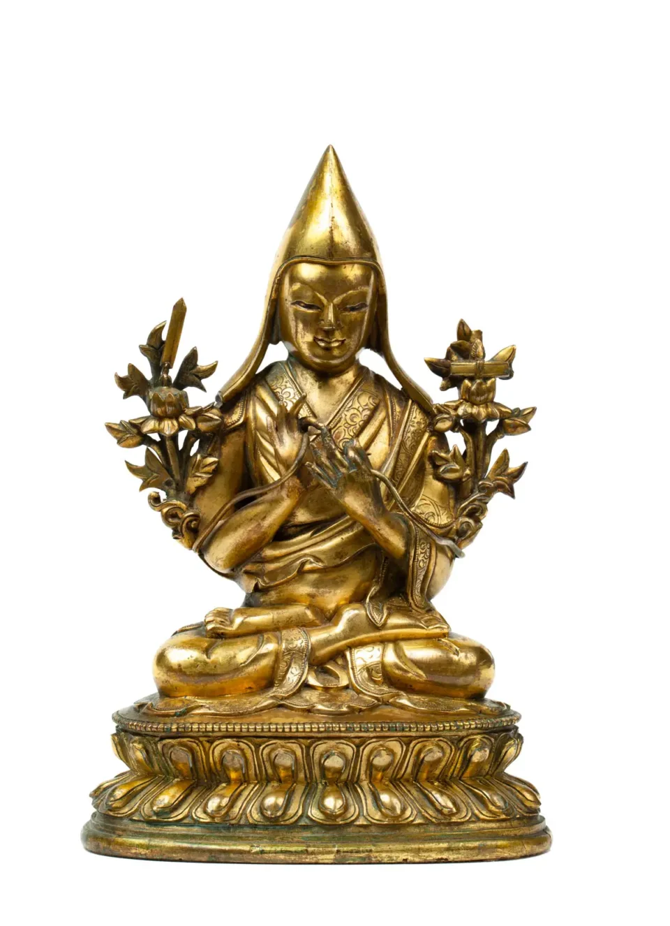 Importante statue de Tsongkhapa en bronze doré - CHINE - XVIIIe siècle