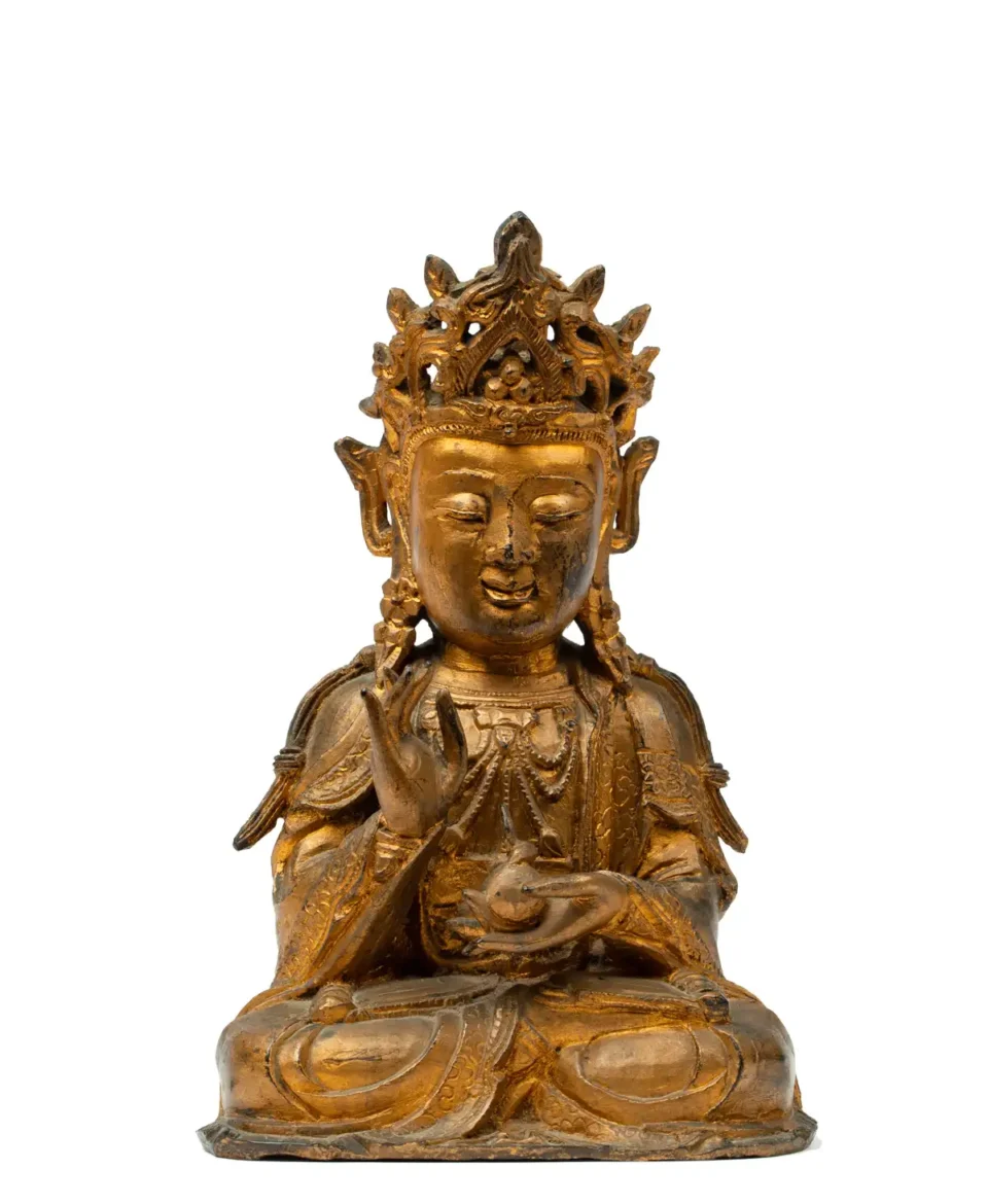 Bodhisattva en bronze doré - CHINE - Dynastie Ming (1368-1644)