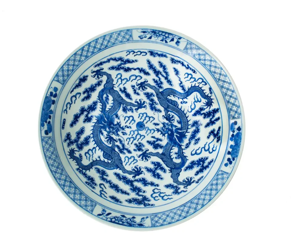 Plat en porcelaine bleu blanc - CHINE - XIXe siècle