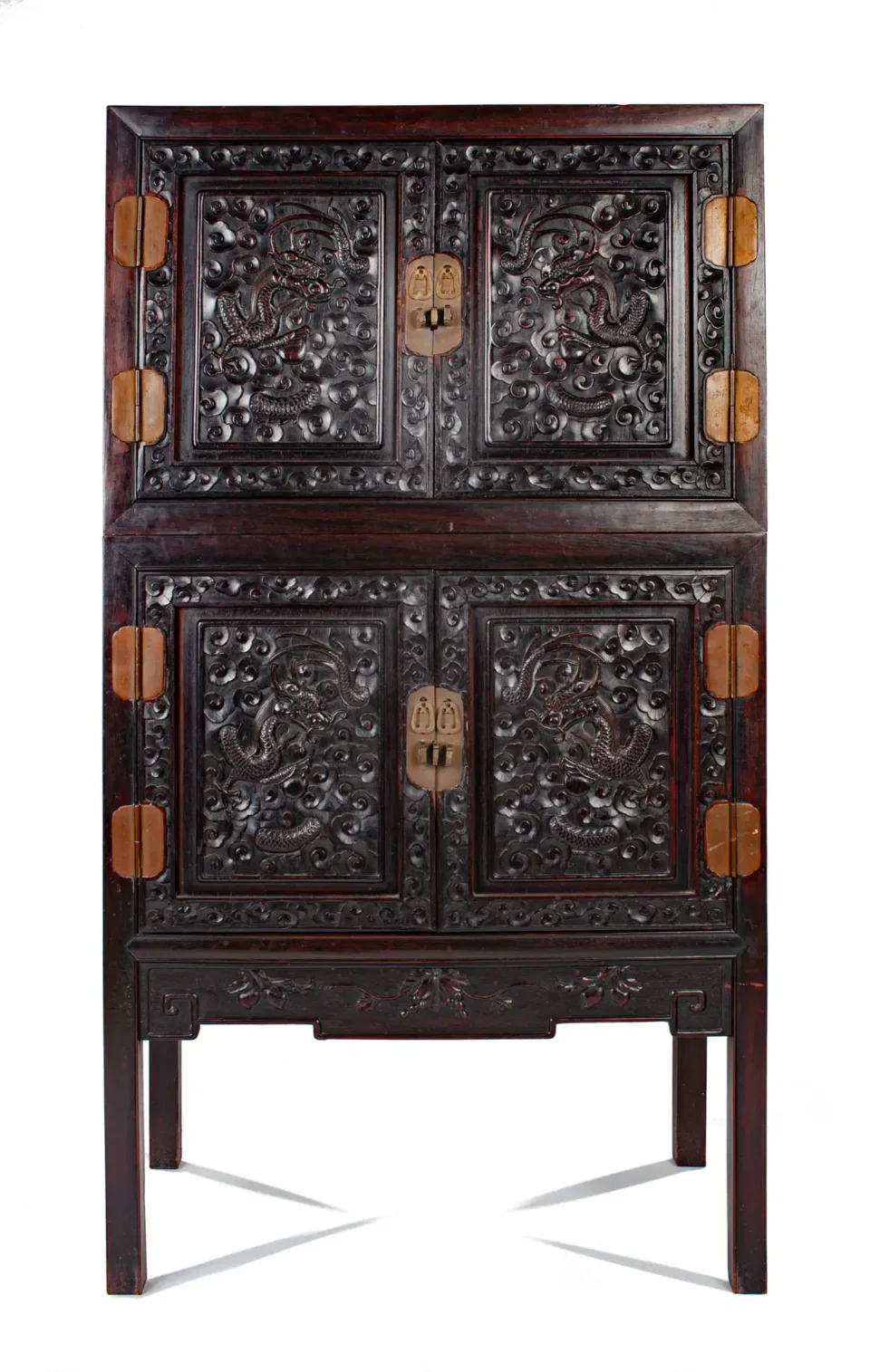 Petit cabinet deux corps en bois de hongmu - CHINE - XIXe siècle