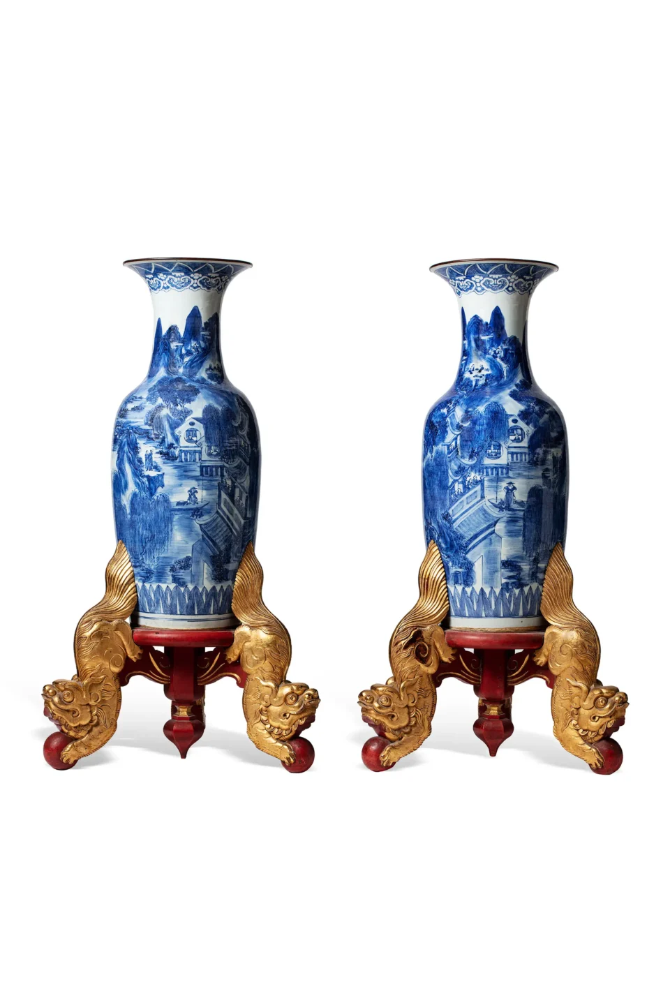 Importante paire de vases en porcelaine bleu & blanc - VIETNAM - XIXe siècle