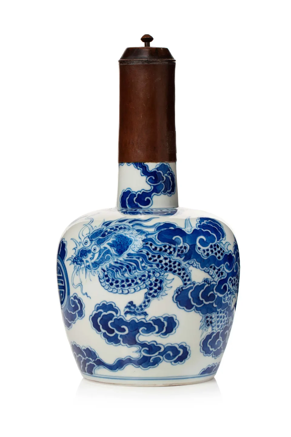 Vase bouteille en porcelaine bleu de Hue - VIETNAM - XIXe siècle