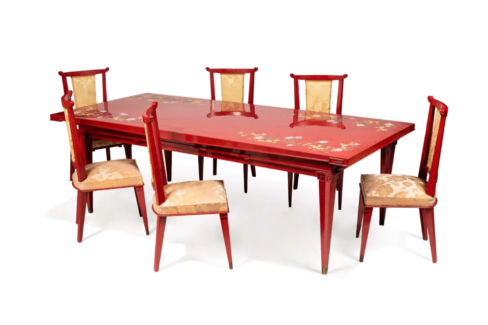 Dining table and twelve chairs - VIETNAM - 20th century