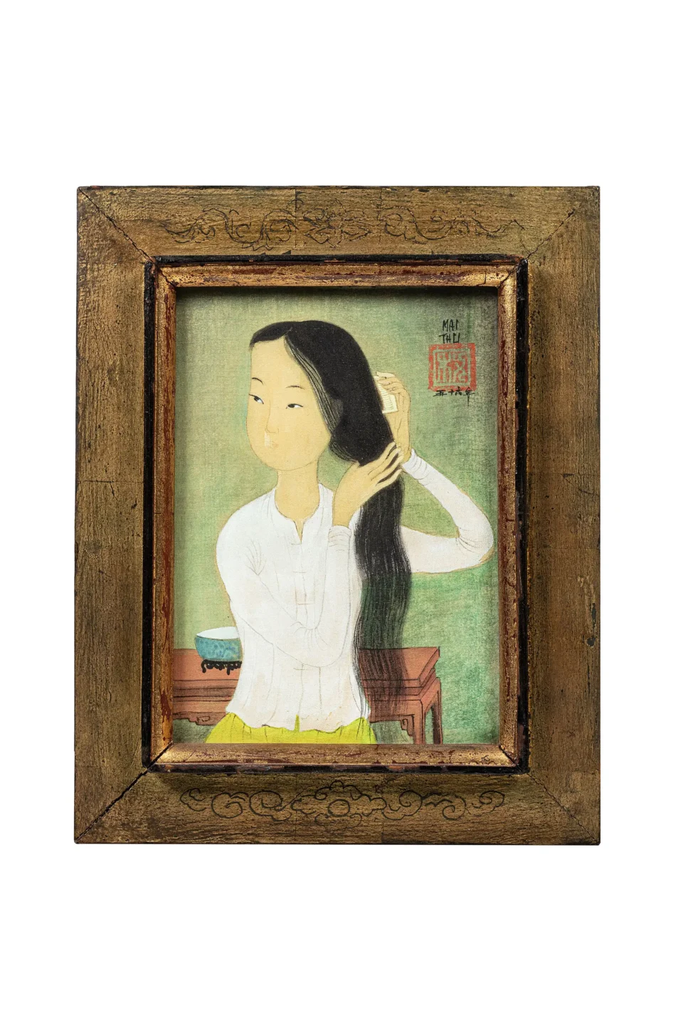 Femme se coiffant, 1956 - VIETNAM - XXe siècle