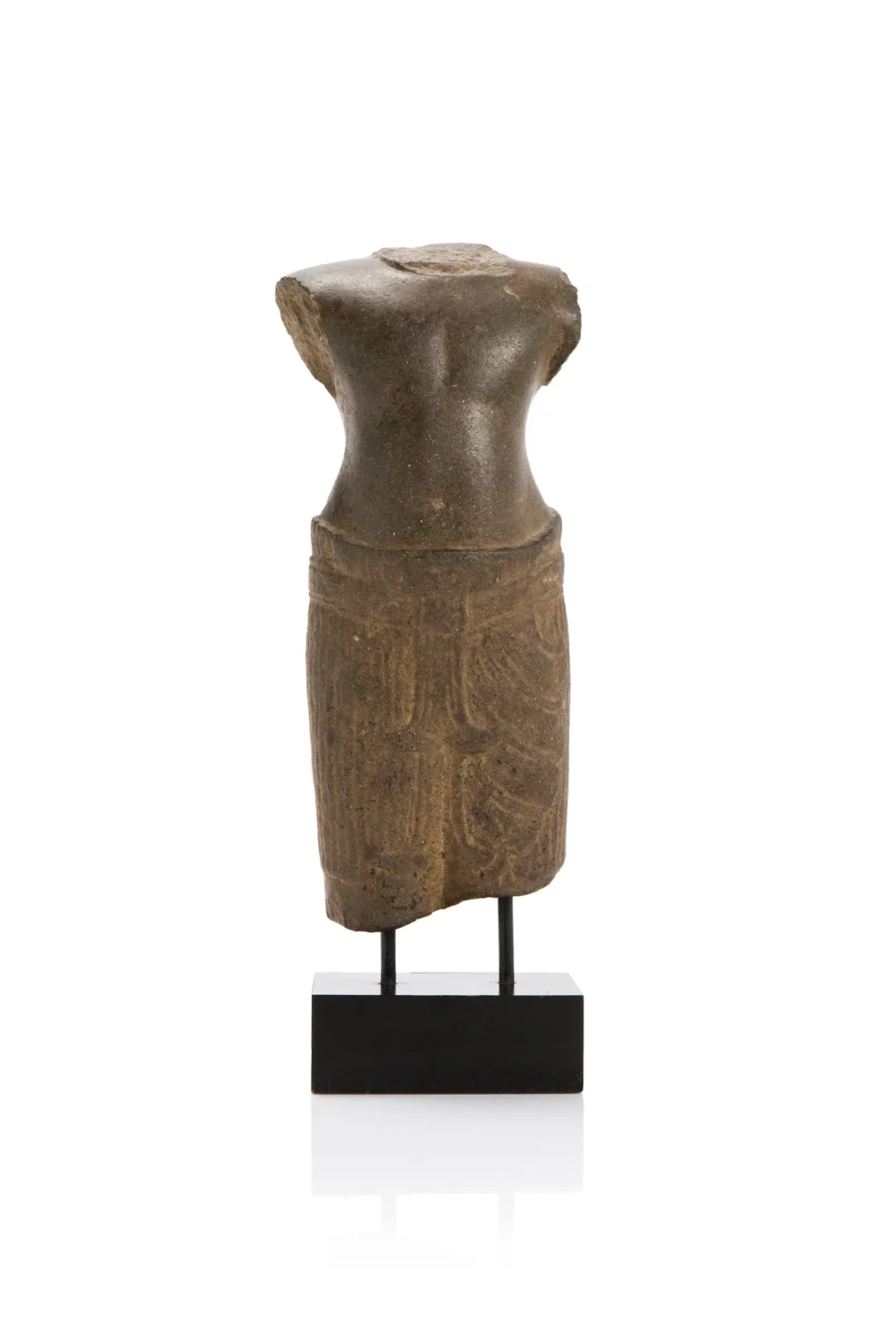 Male headless torso in beige stoneware - CAMBODIA - 12th century