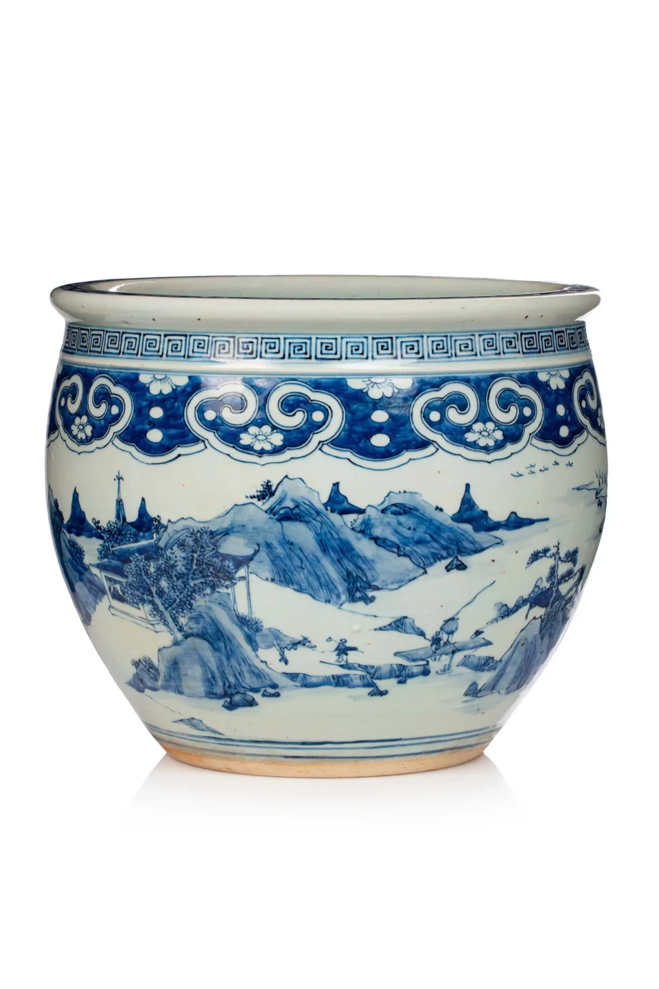 Vasque à poissons en porcelaine bleu et blanc - CHINE - XIXe siècle