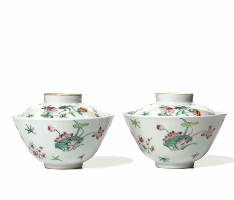 Ensemble de deux bols couverts en porcelaine - CHINE - XIXe siècle