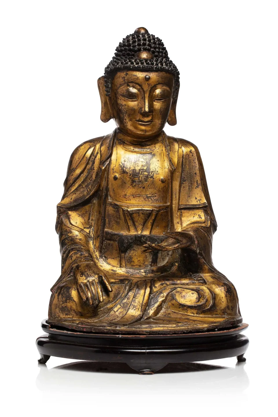 Statue de Bouddha en bronze doré - CHINE - Dynastie Ming (1368-1644)