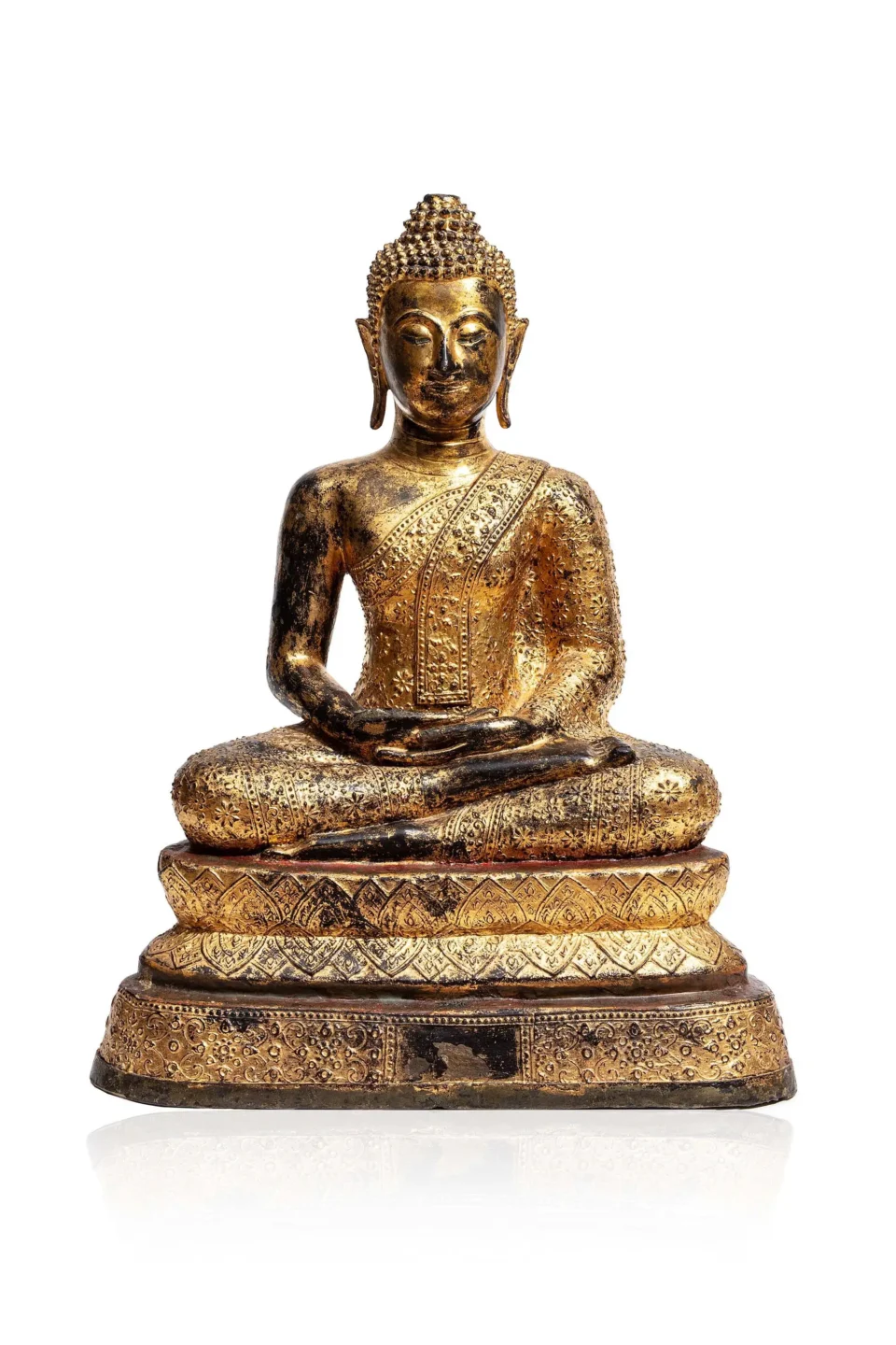 Belle sculpture de Bouddha en bronze - THAILANDE - XIXe siècle