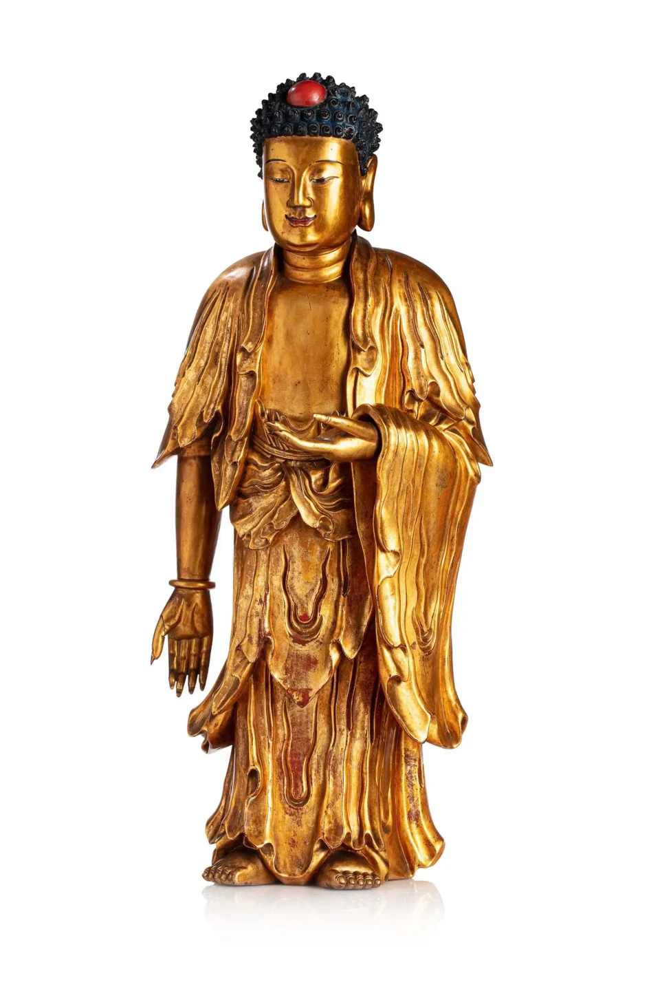 Sculpture en bois laqué doré - CHINE - XVIIIe siècle