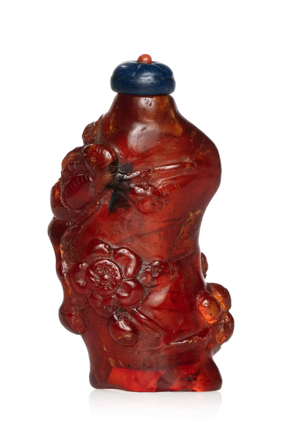 Carved amber tabatiére - CHINA - 19th century