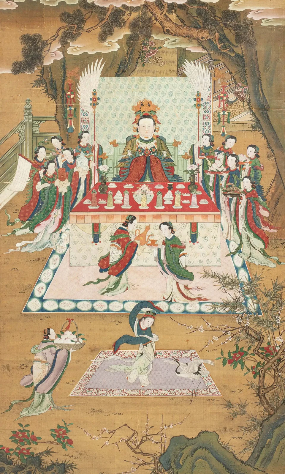 Peinture sur soie encadrée - CHINE - XVII-XVIIIe siècle