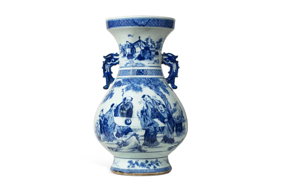 Important vase balustre en porcelaine - CHINE - XVIIIe siècle