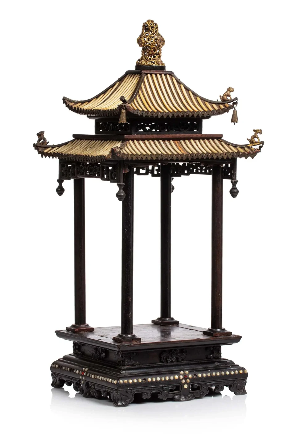 Rare carved wood pagoda - CHINA - 19th century