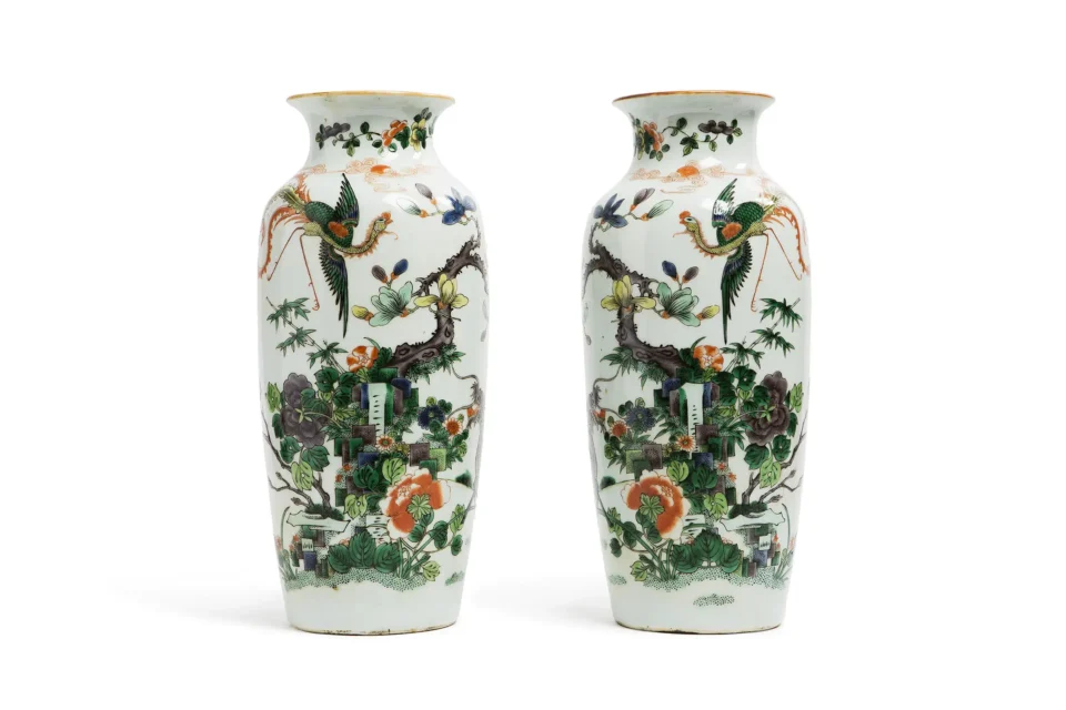 Paire de vases cylindriques - CHINE - XIXe siècle