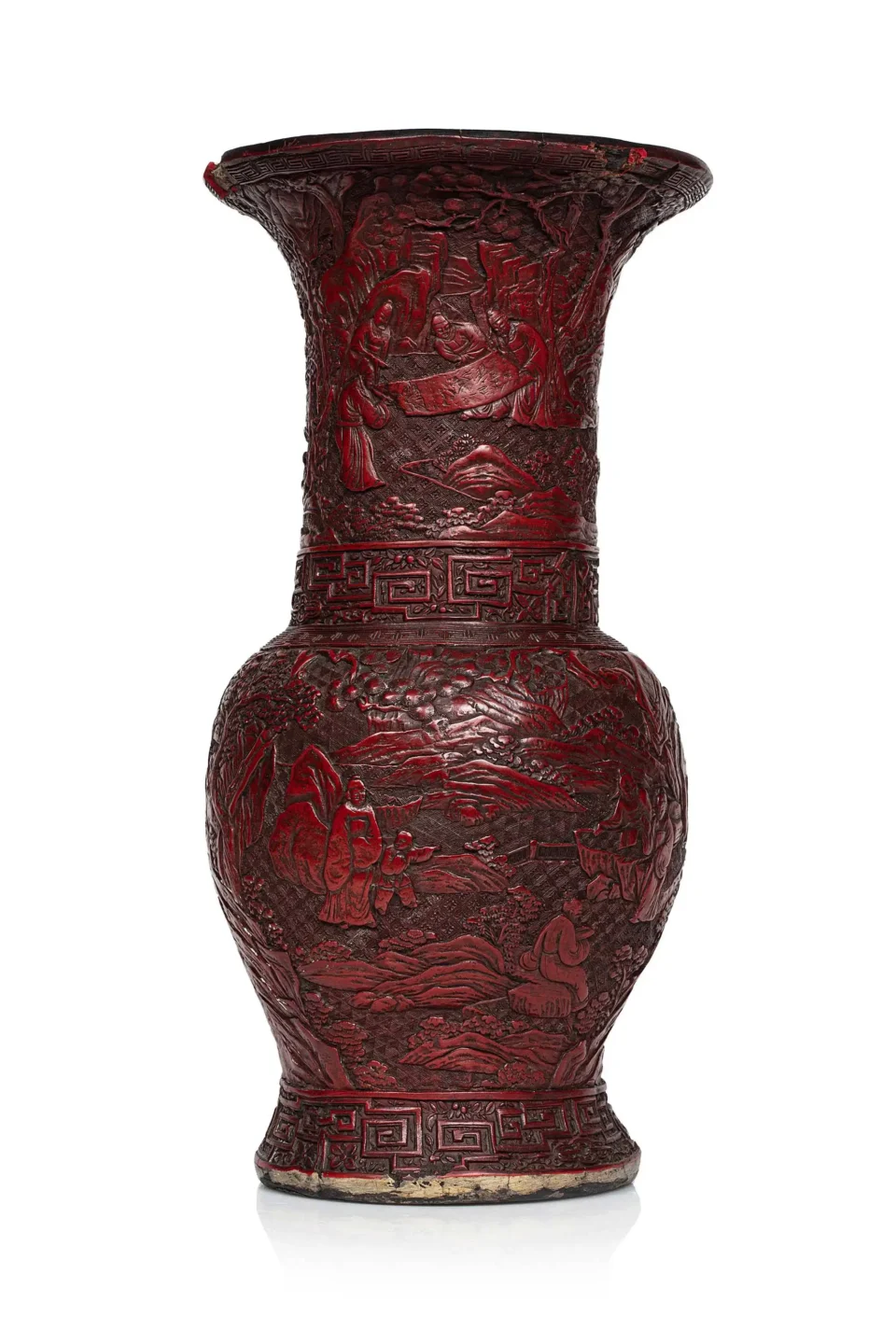 Vase en laque cinabre - CHINE - XIXe siècle