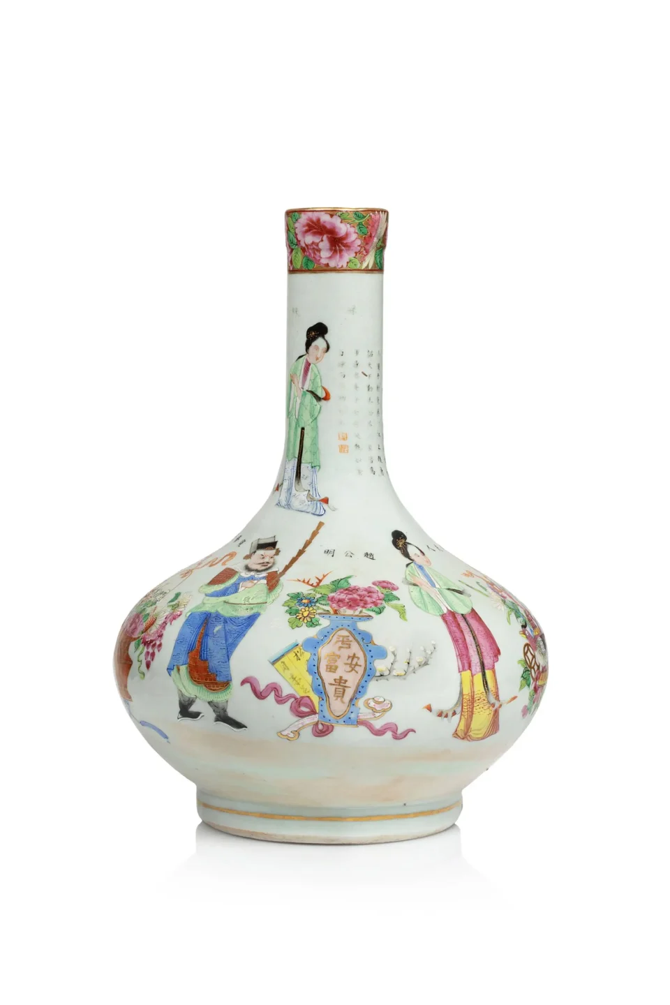 Vase bouteille en porcelaine - CHINE - XIXe siècle