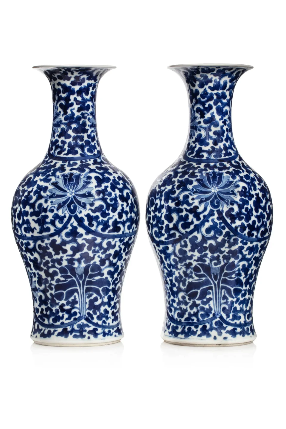 Pair of porcelain baluster vases - CHINA - 19th century