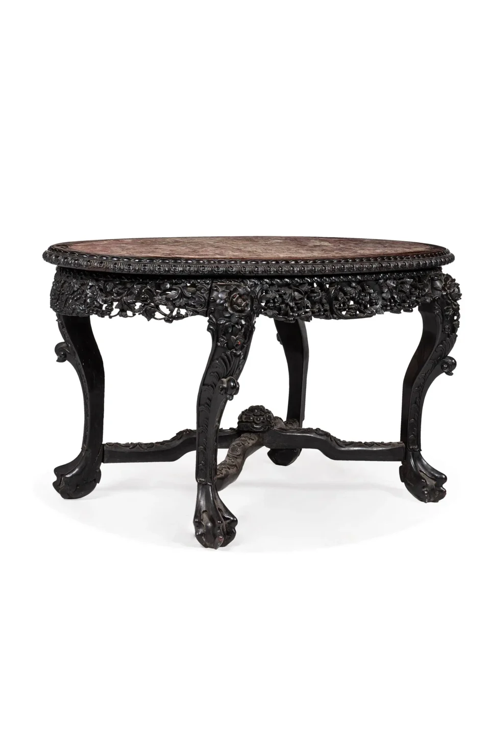 Table ovale en bois de Hongmu sculpté - CHINE - XIXe siècle