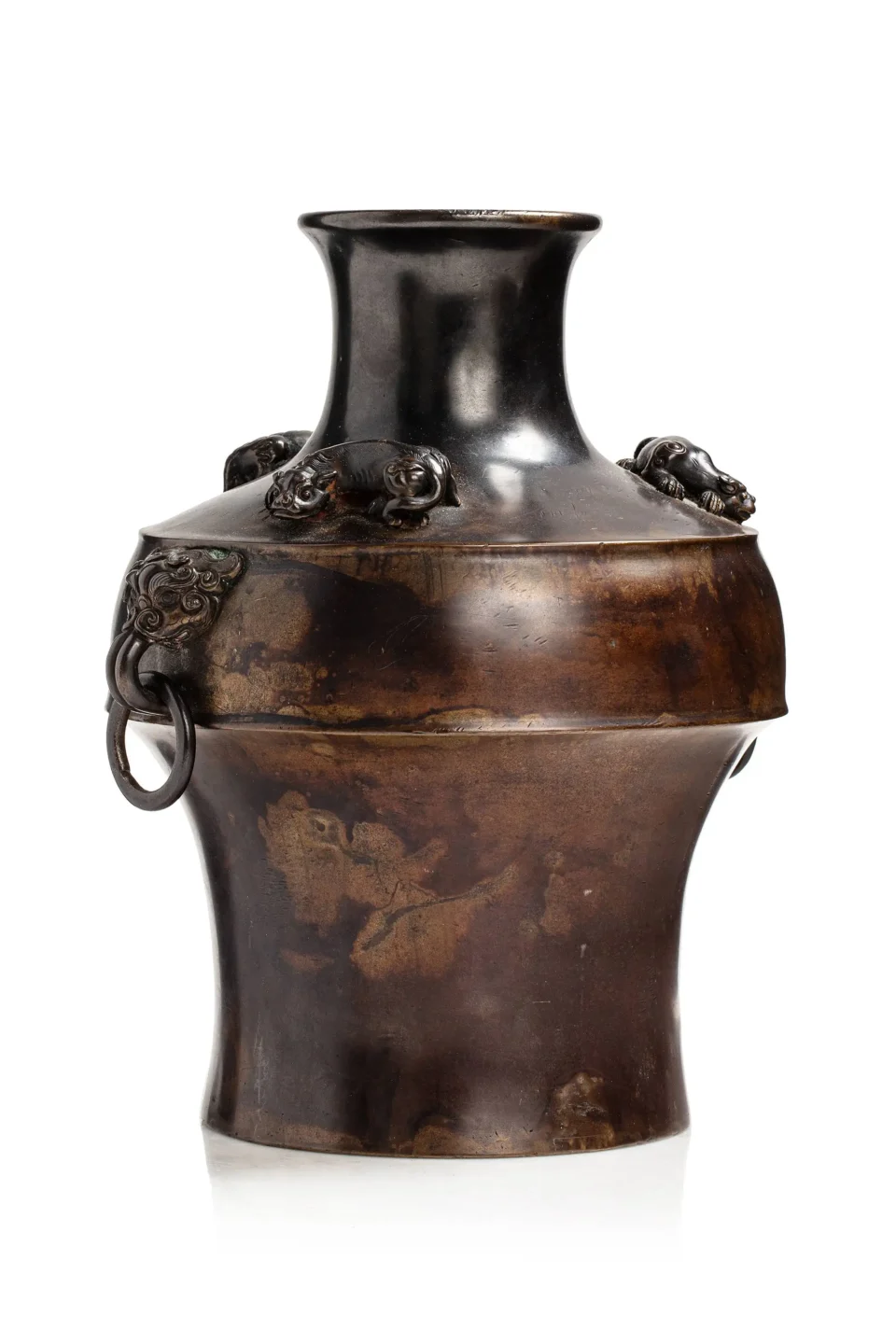 Vase en bronze à patine brune - CHINE - Dynastie Ming (1368-1644)