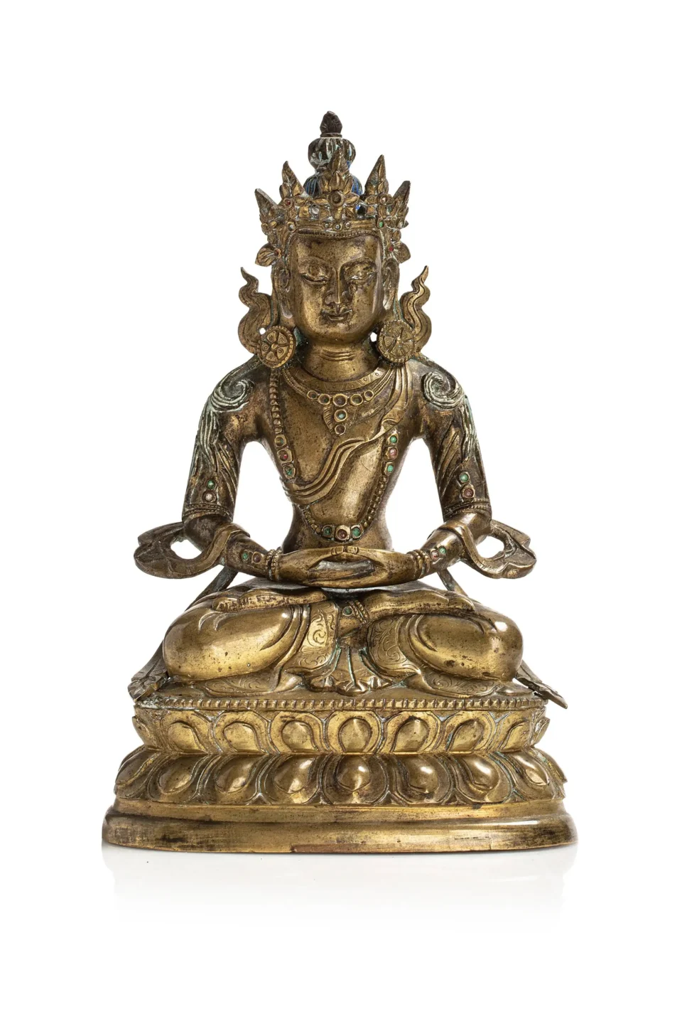 Statuette d’Amiyatus en bronze doré - CHINE - XVIIIe siècle