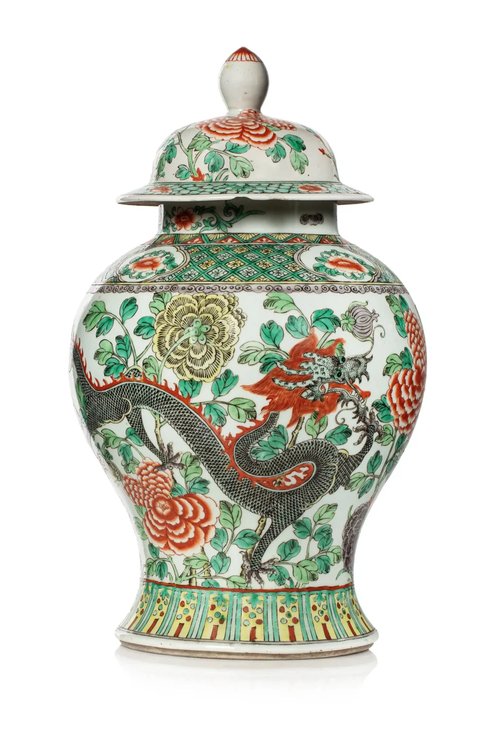 Covered porcelain vase - CHINA - 19th century