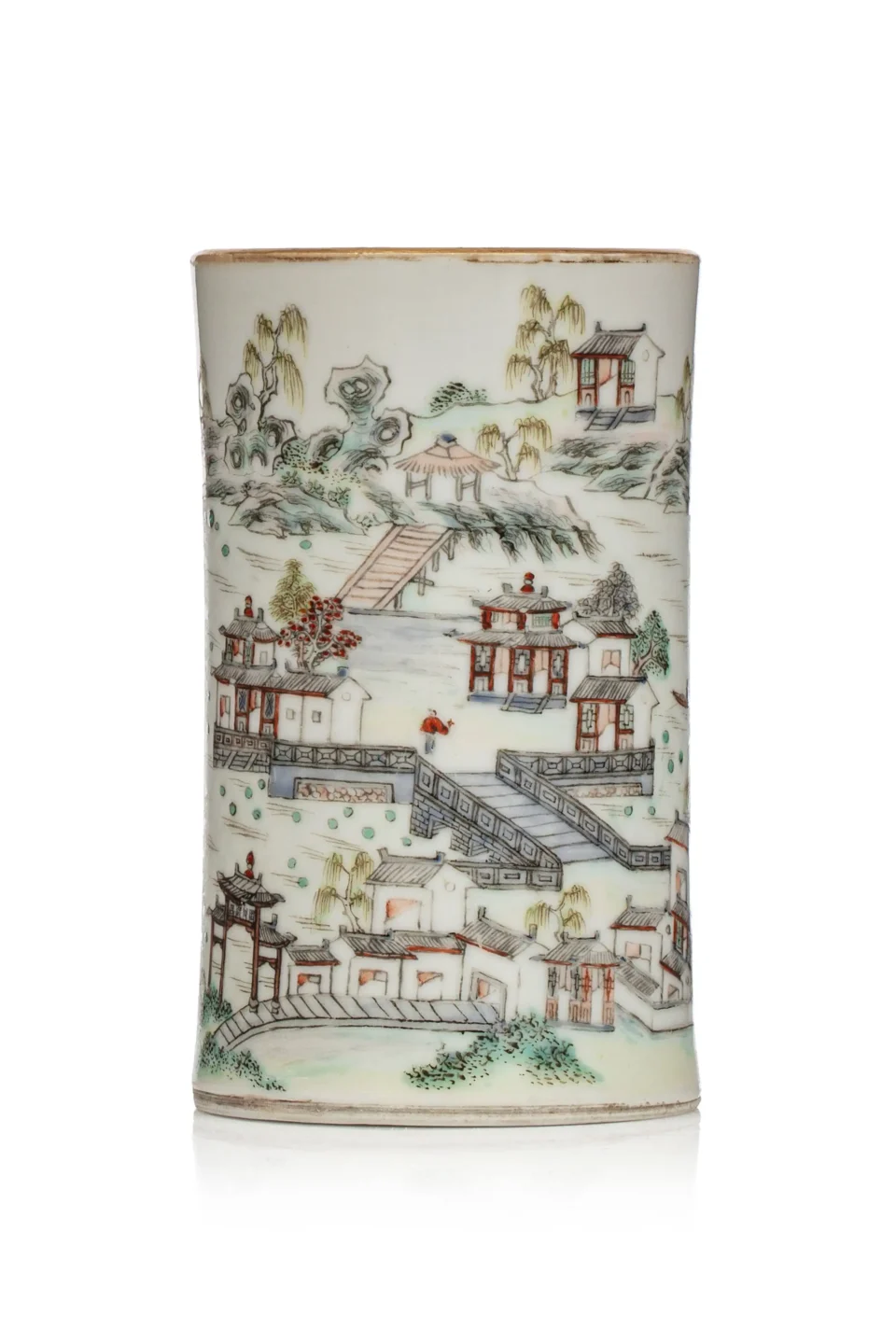 Pot à pinceaux en porcelaine - CHINE - XIXe siècle