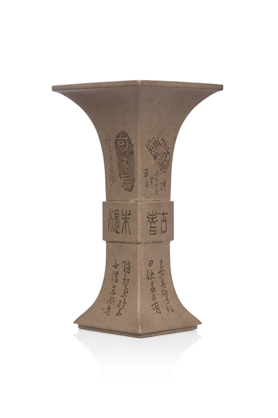 Vase en terre cuite de Yixing, Gu - CHINE - XXe siècle