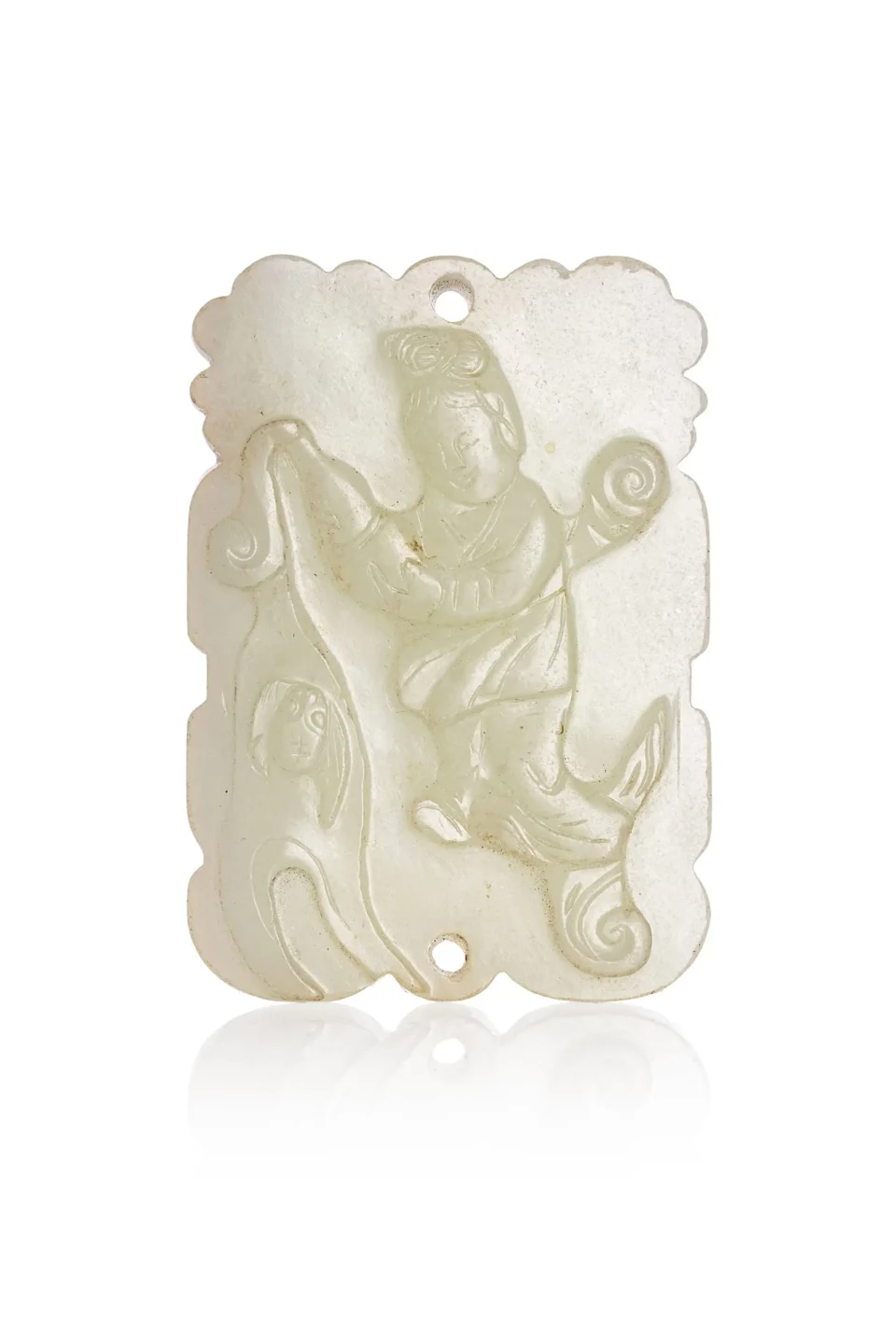 Pendant in pale celadon jade - CHINA - 19th century