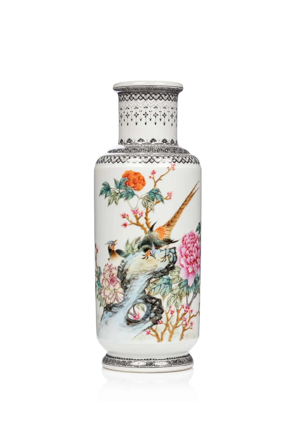 Vase rouleau en porcelaine - CHINE - XXe siècle