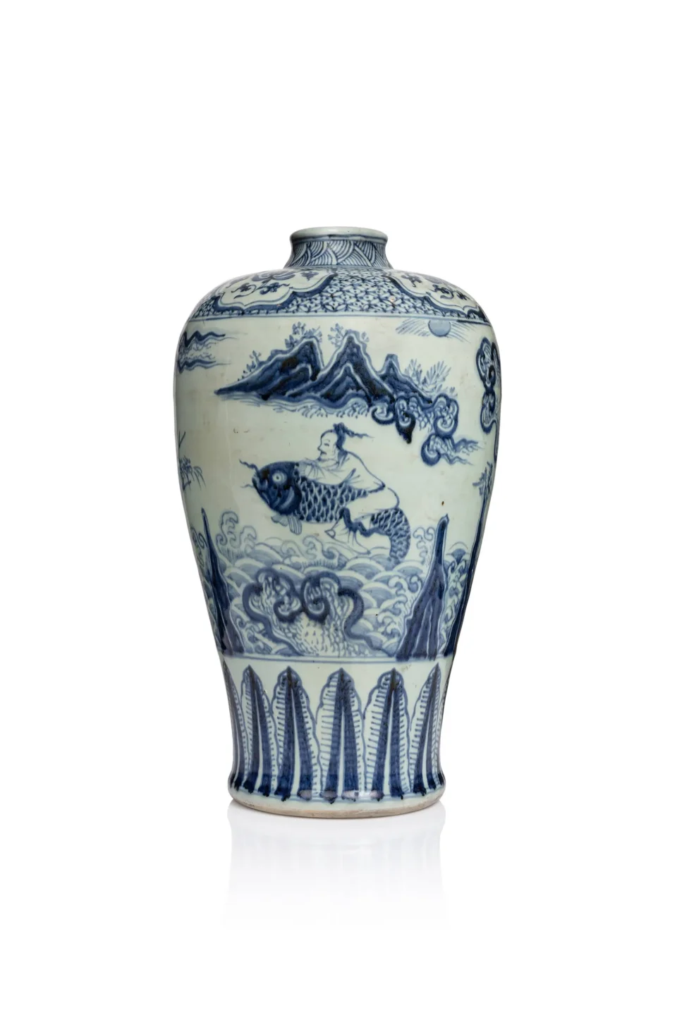 Vase en porcelaine bleu et blanc - CHINE - XVe siècle