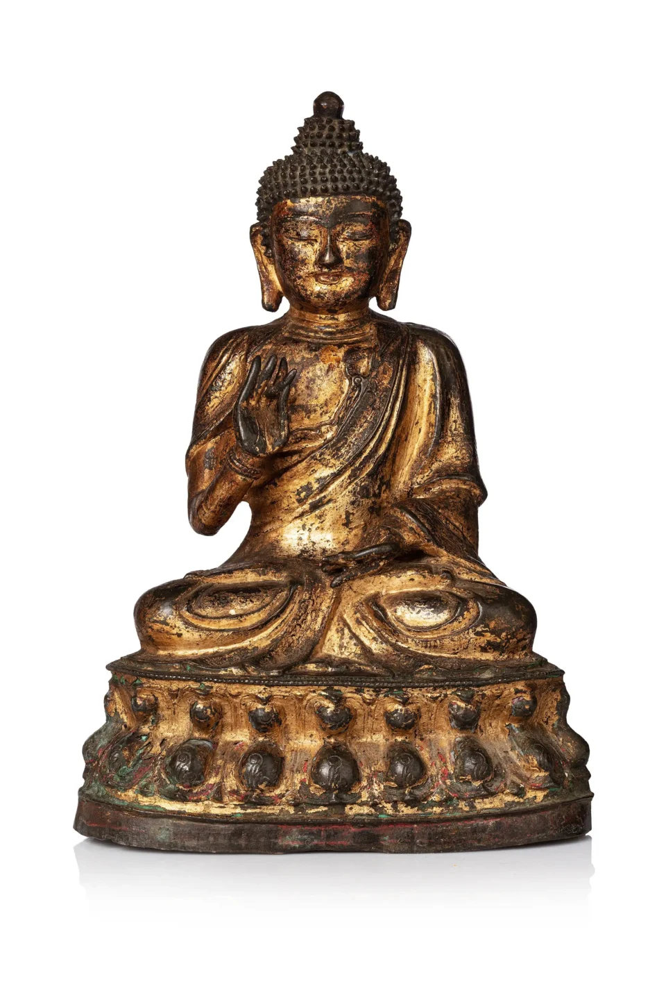 Lacquered and gilded bronze Buddha - CHINA - 16th century