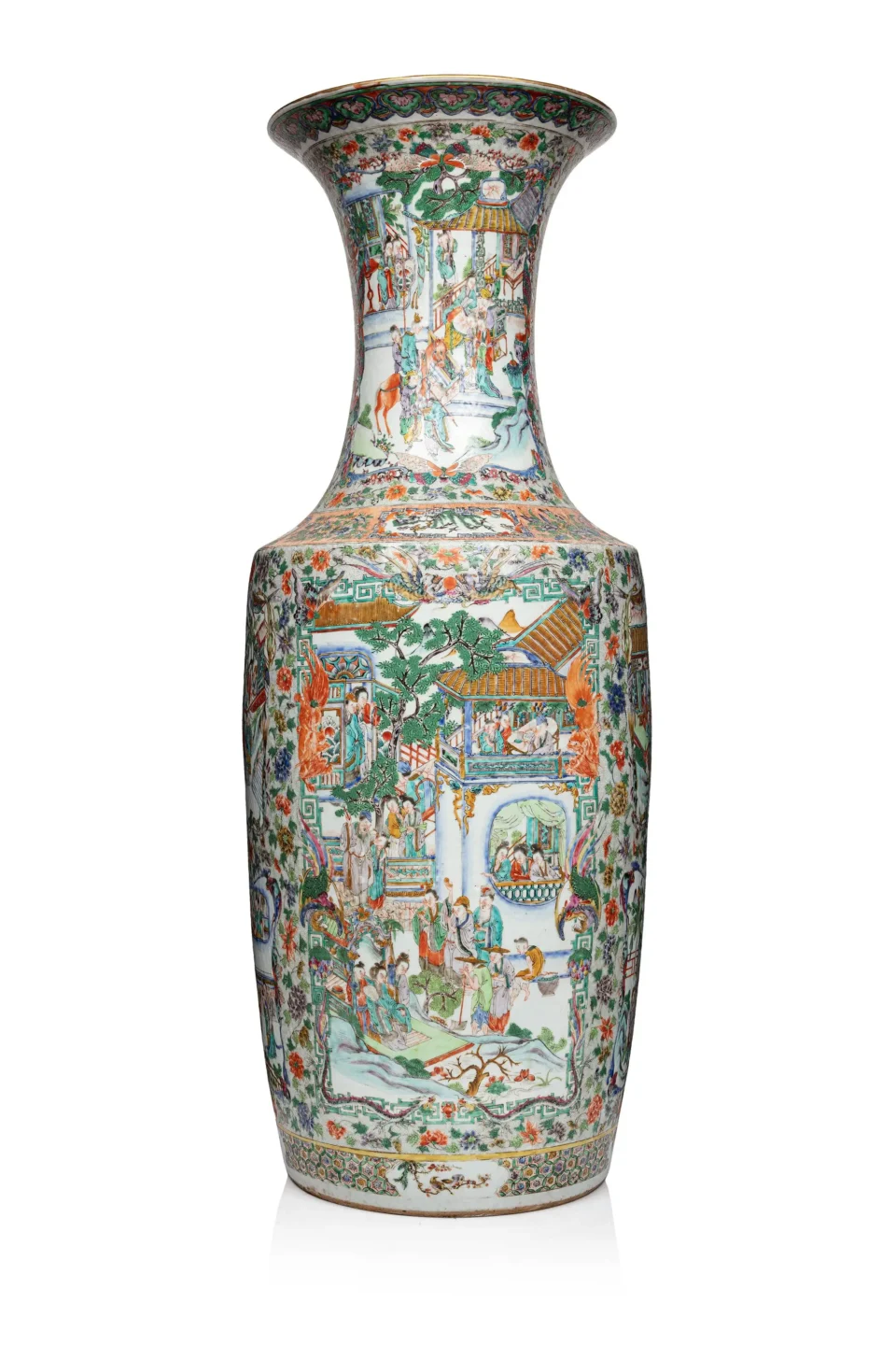 Important vase ballustre en porcelaine de Canton - CHINE - XIXe siècle