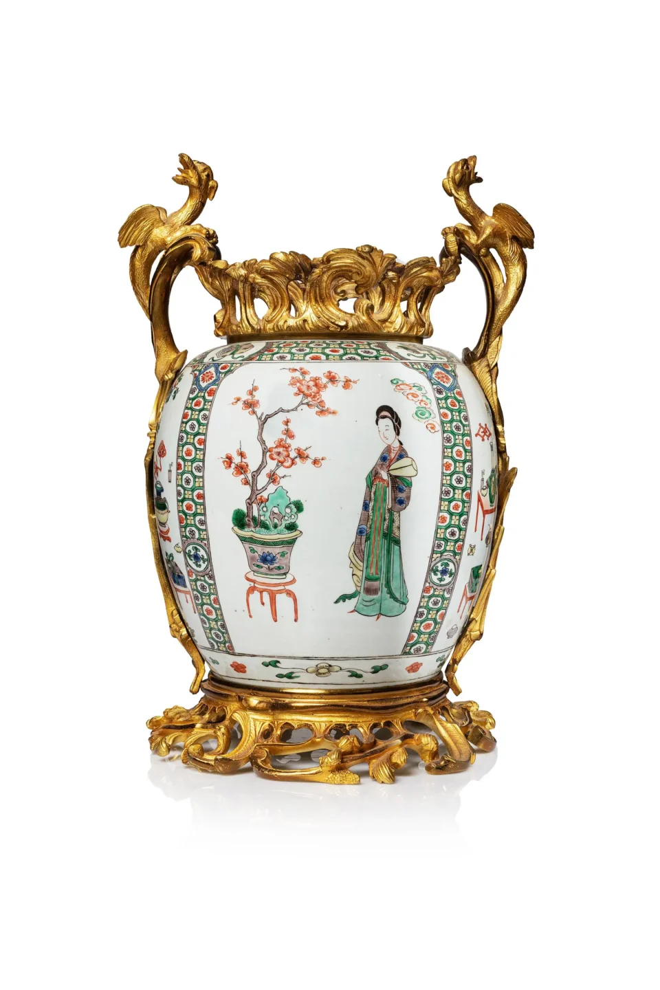 Vase polychrome famille verte - CHINE - Epoque KANGXI (1662-1722 / XVII-XVIIIe siècle )