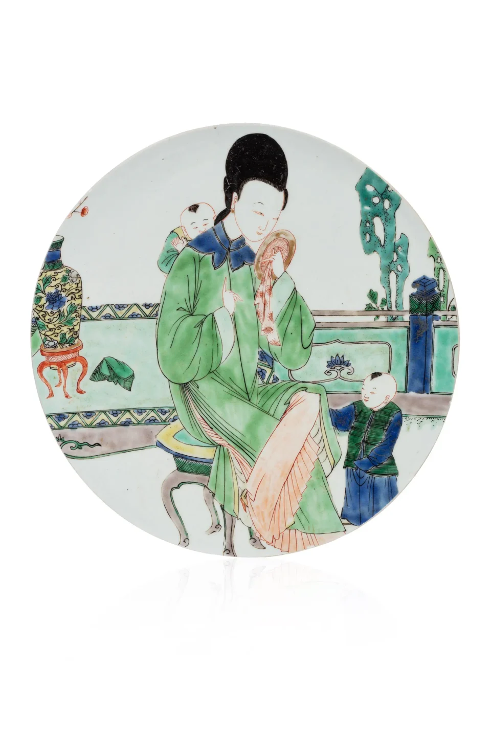 Élément d’assiette en porcelaine famille verte - CHINE - XVIIIe siècle