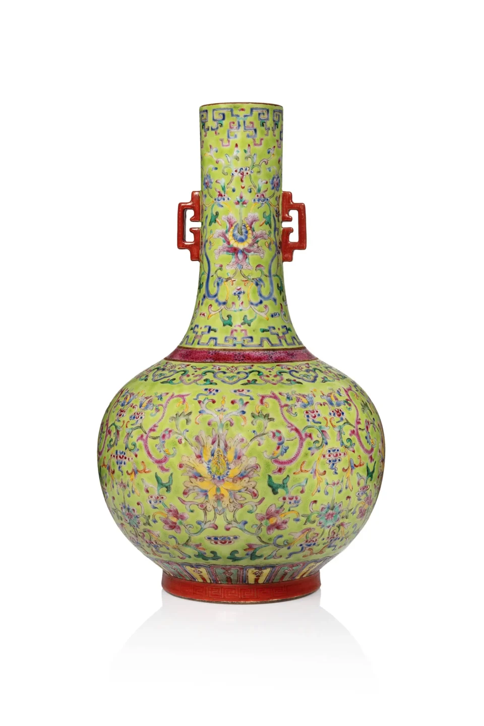 Vase bouteille en porcelaine - CHINE - XXe siècle