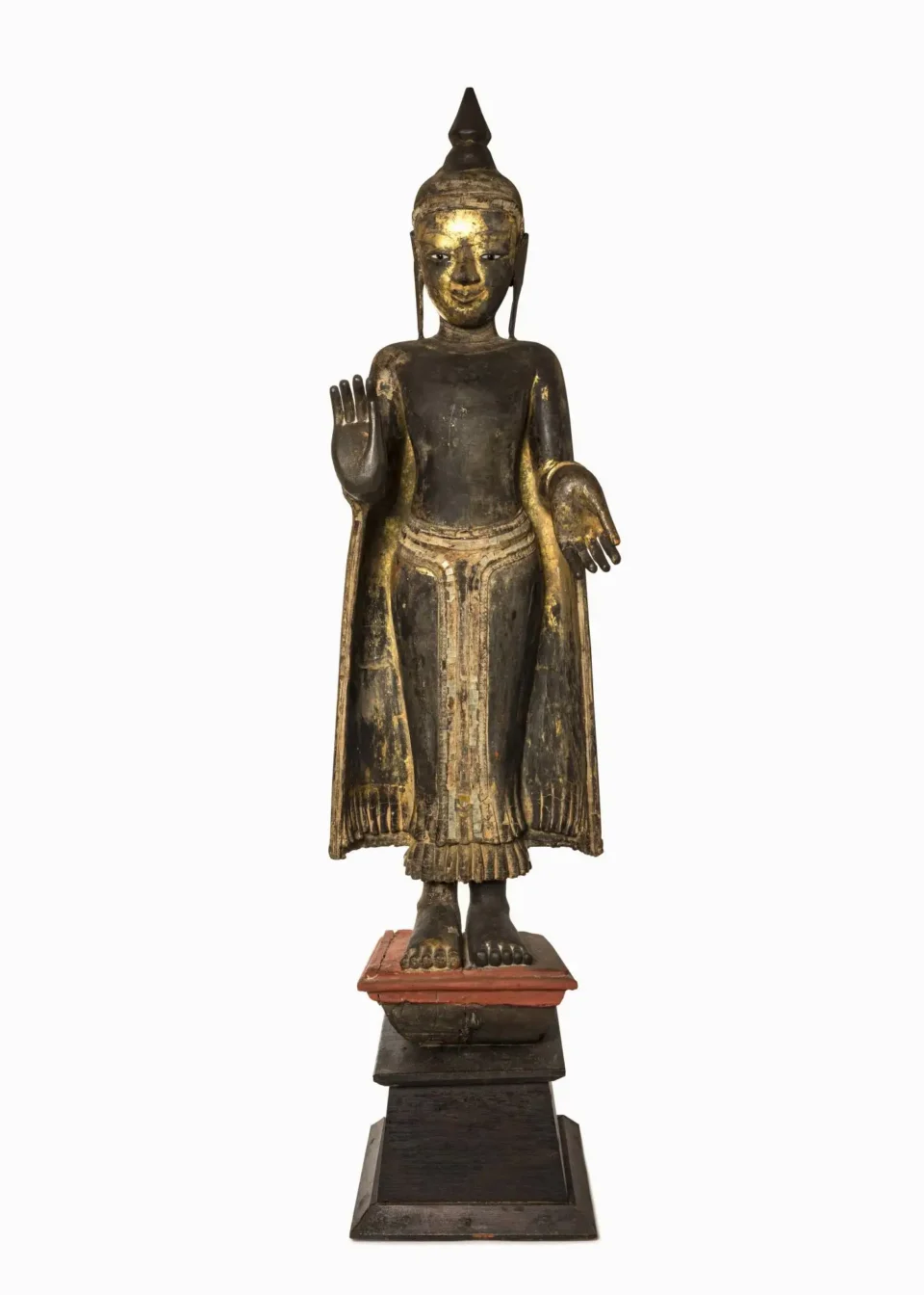 Gilded lacquered wood Buddha - BURMA - 19th century