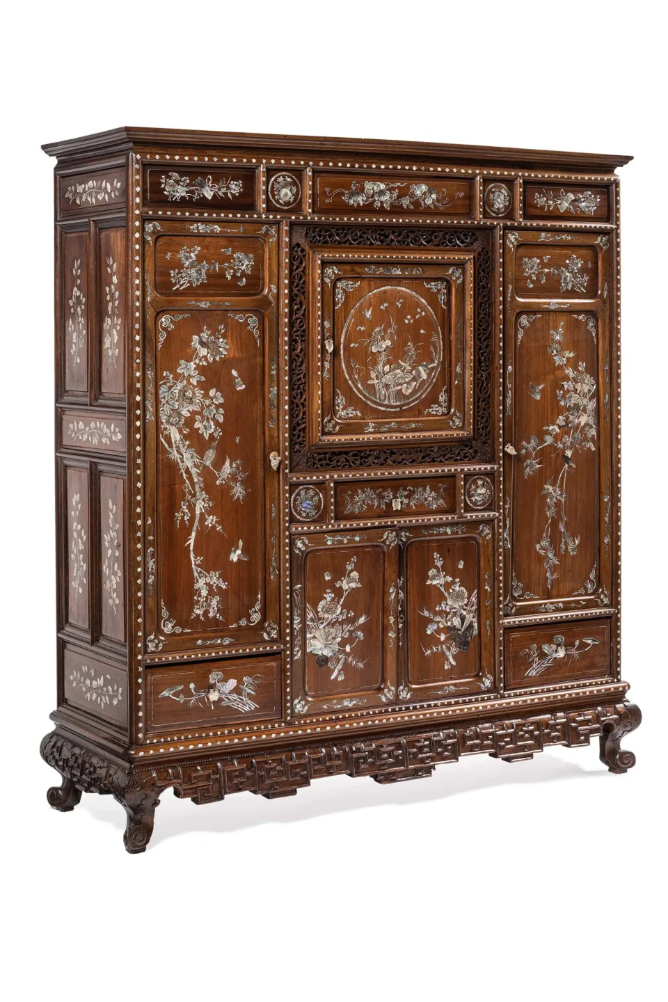 Armoire-cabinet en bois exotique - CHINE - XXe siècle