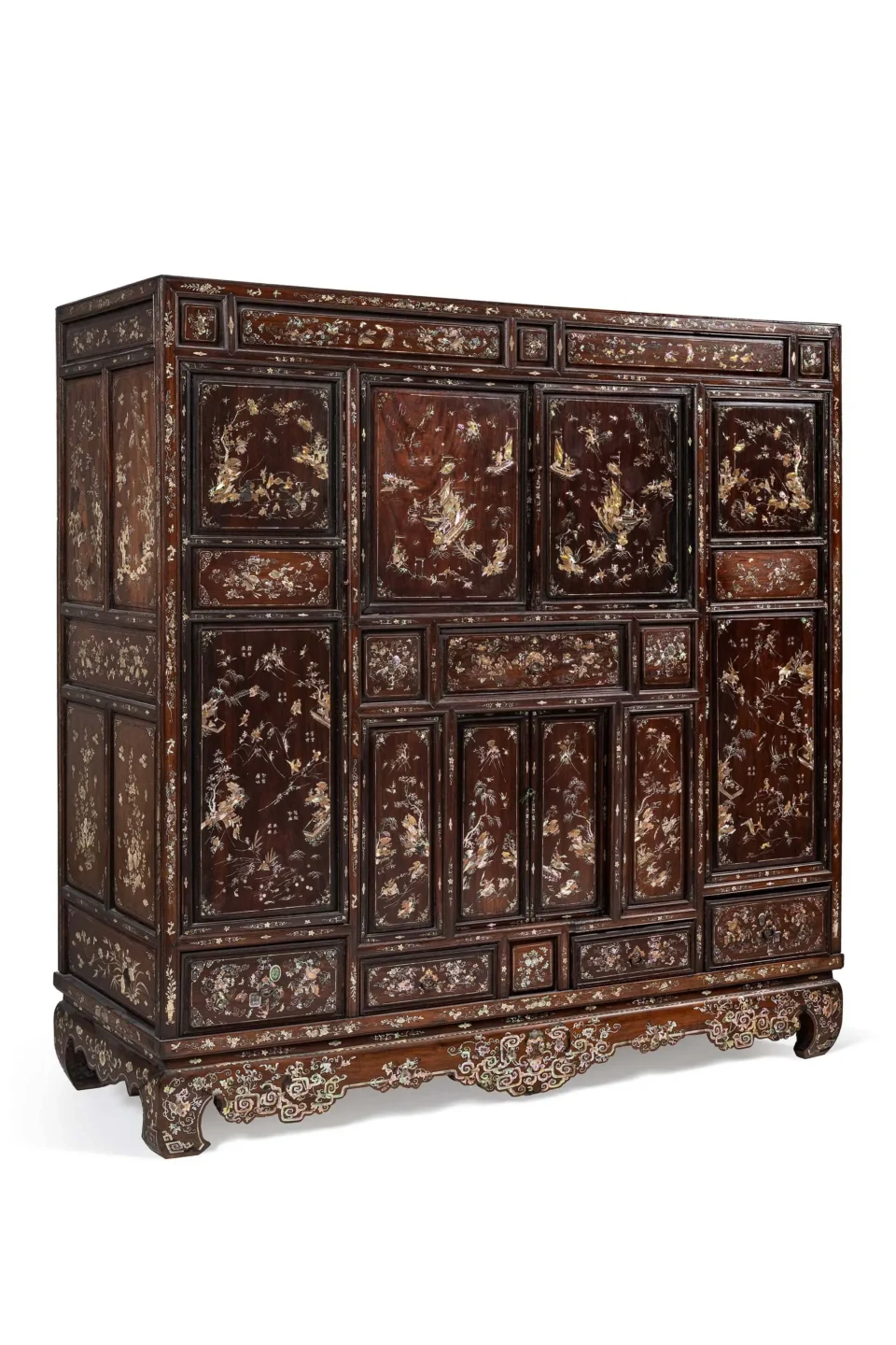 Cabinet en bois exotique incrusté de nacre - VIETNAM - XIXe siècle